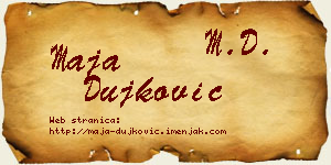 Maja Dujković vizit kartica
